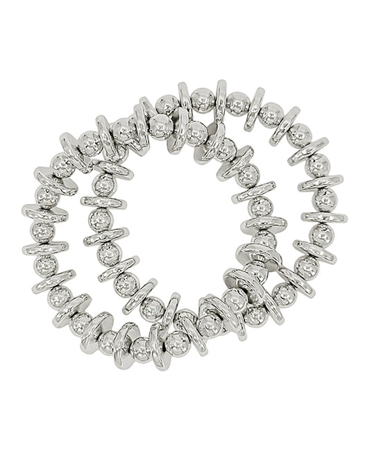 Flat CCB & Ball Metal Bracelet