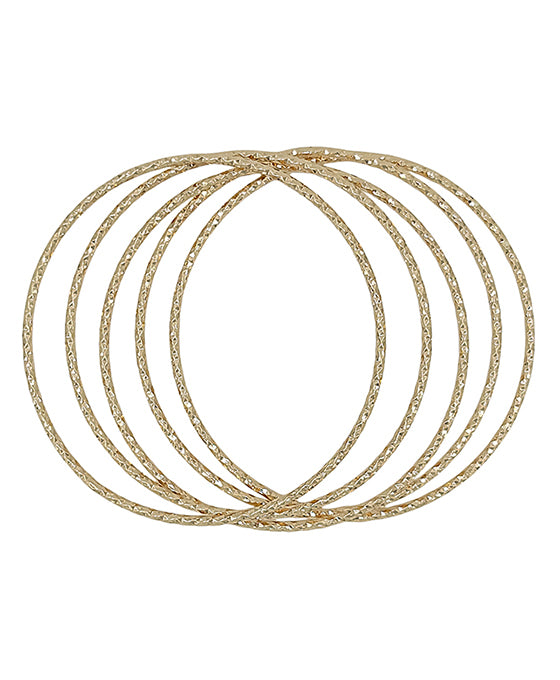 5 Set Diamond Cut Metal Bangle Bracelet