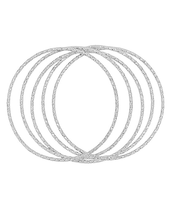 5 Set Diamond Cut Metal Bangle Bracelet