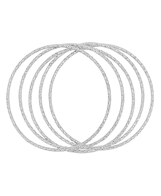 5 Set Diamond Cut Metal Bangle Bracelet