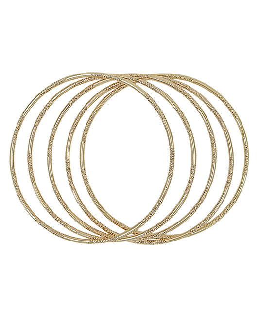 5Twist Texture Accent Metal Bangle Bracelet