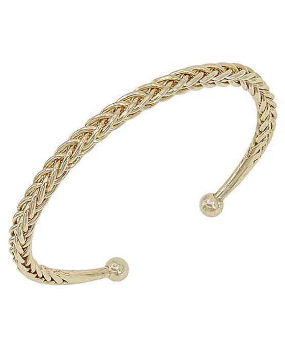 Twisted Texture Metal Brass Cuff Bracelet