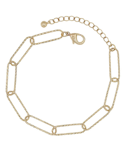 Textured Large Clip Chain Bracelet