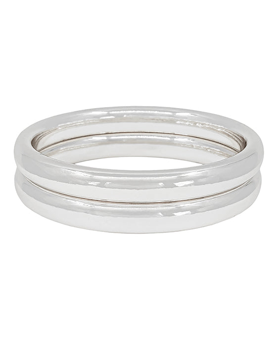 2 Bold Metal Bangle Bracelet