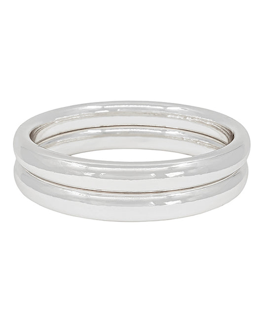 2 Bold Metal Bangle Bracelet