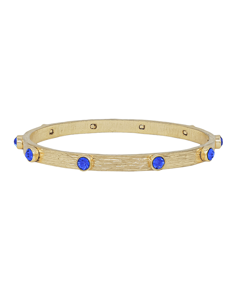Crystal Accent Texture Metal Bangle