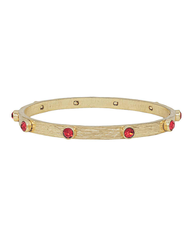 Crystal Accent Texture Metal Bangle