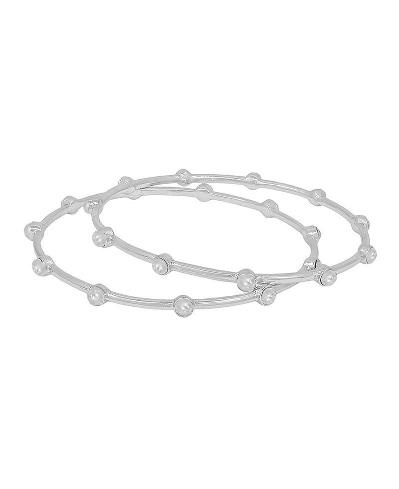 Pearl Accent Metal Bangle