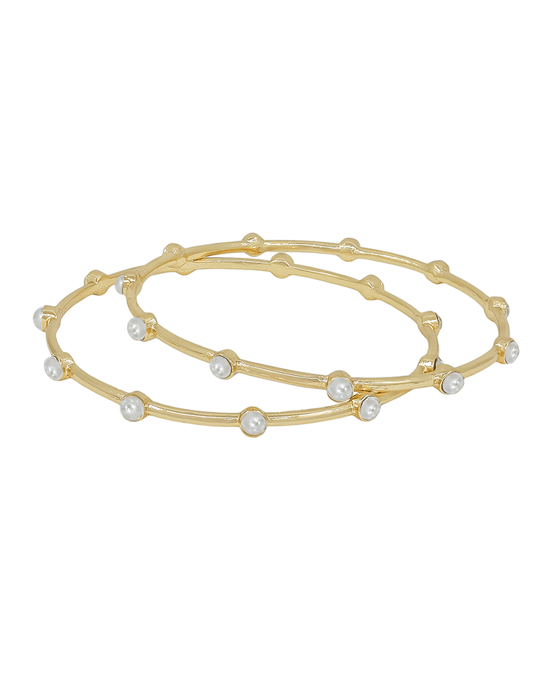 Pearl Accent Metal Bangle