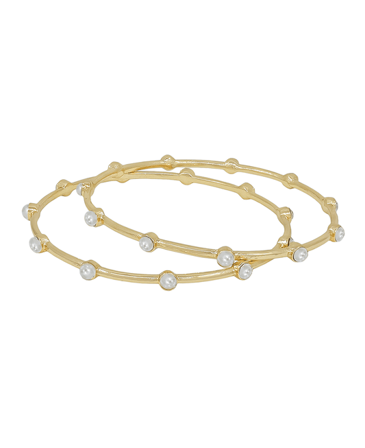 Pearl Accent Metal Bangle
