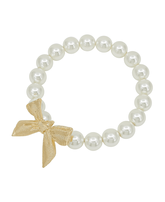 Ribbon Metal 12mm Pearl Bracelet