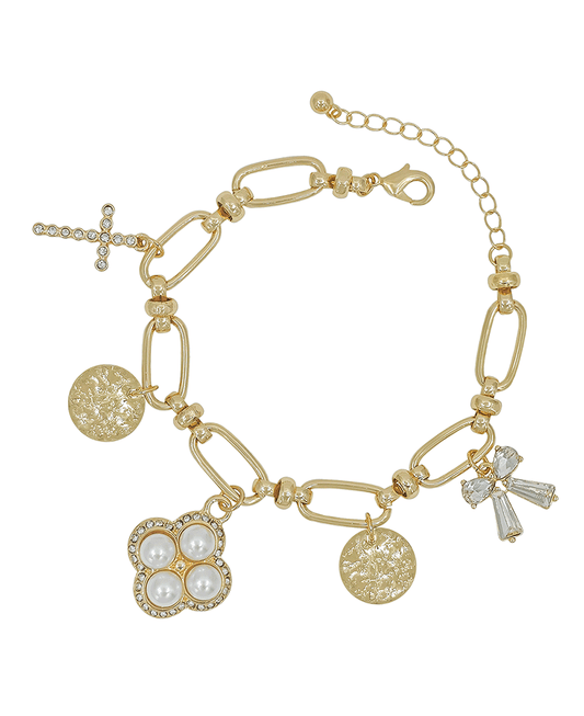 Multi Charm Oval Chain Bracelet