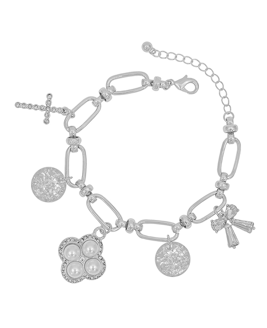 Multi Charm Oval Chain Bracelet