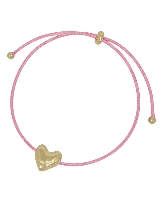 14mm Puffy Heart Cord Adjustable Bracelet