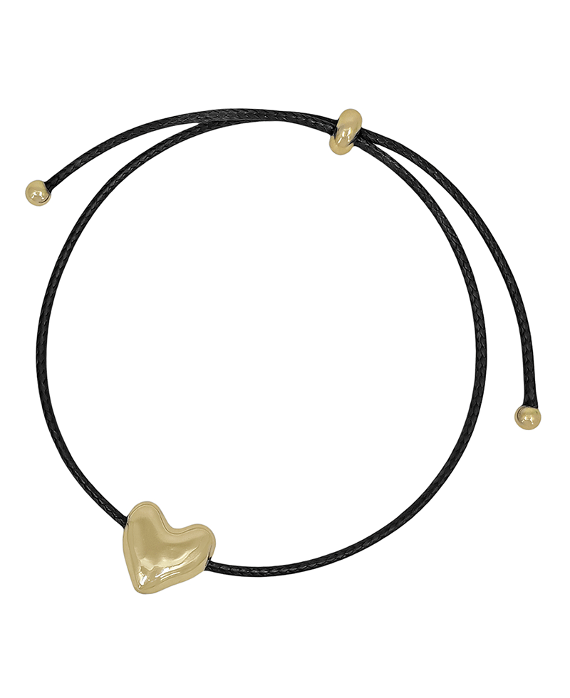 14mm Puffy Heart Cord Adjustable Bracelet