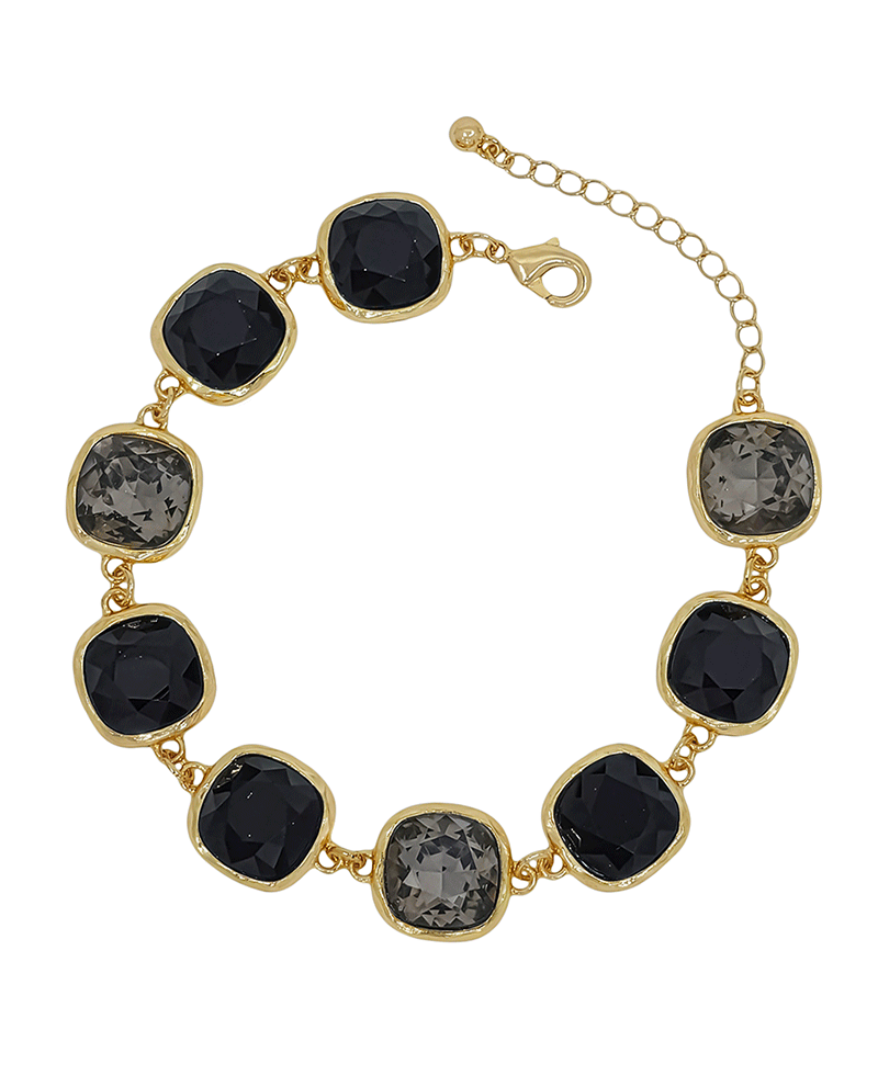 12mm Square Stone Color Mix Bracelet