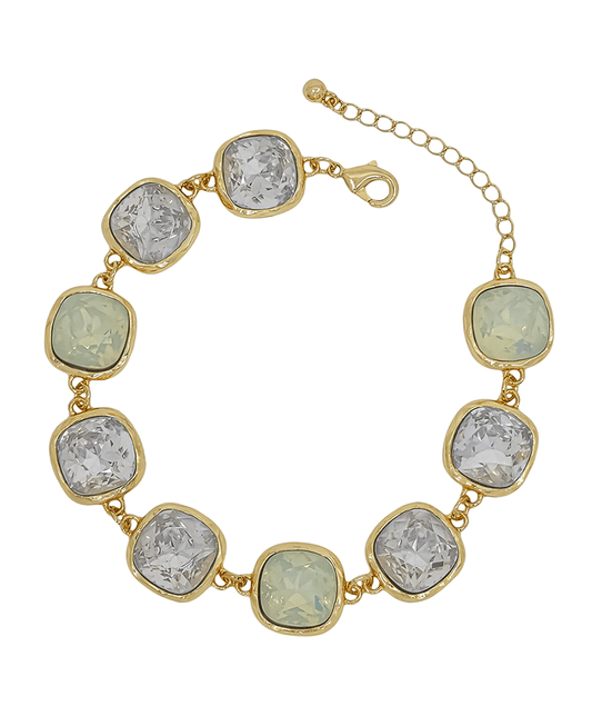 12mm Square Stone Color Mix Bracelet