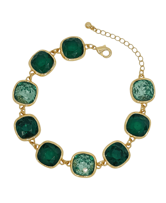 12mm Square Stone Color Mix Bracelet