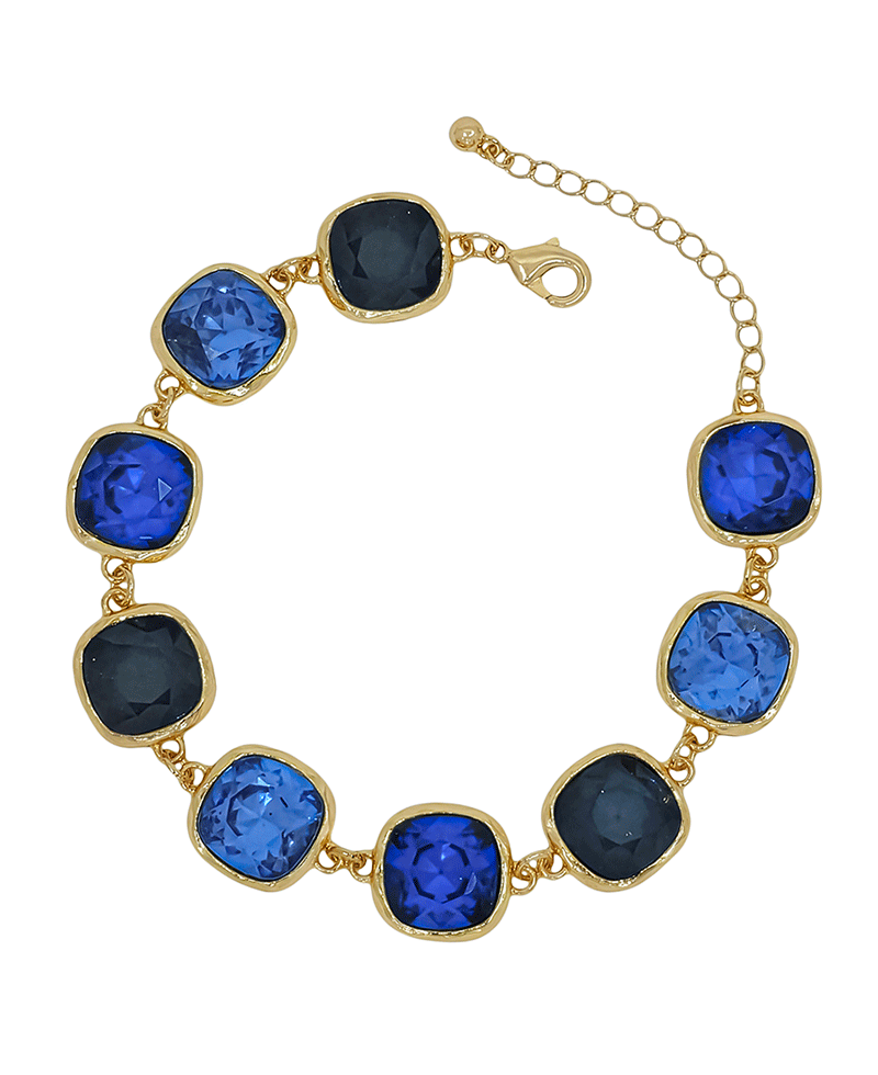 12mm Square Stone Color Mix Bracelet