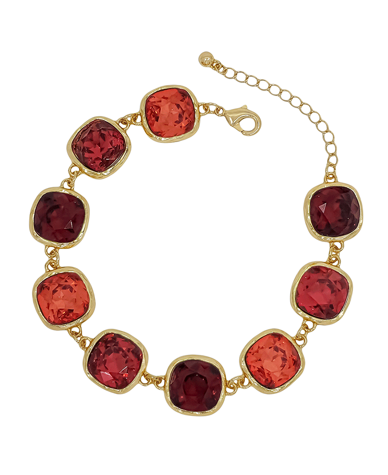 12mm Square Stone Color Mix Bracelet