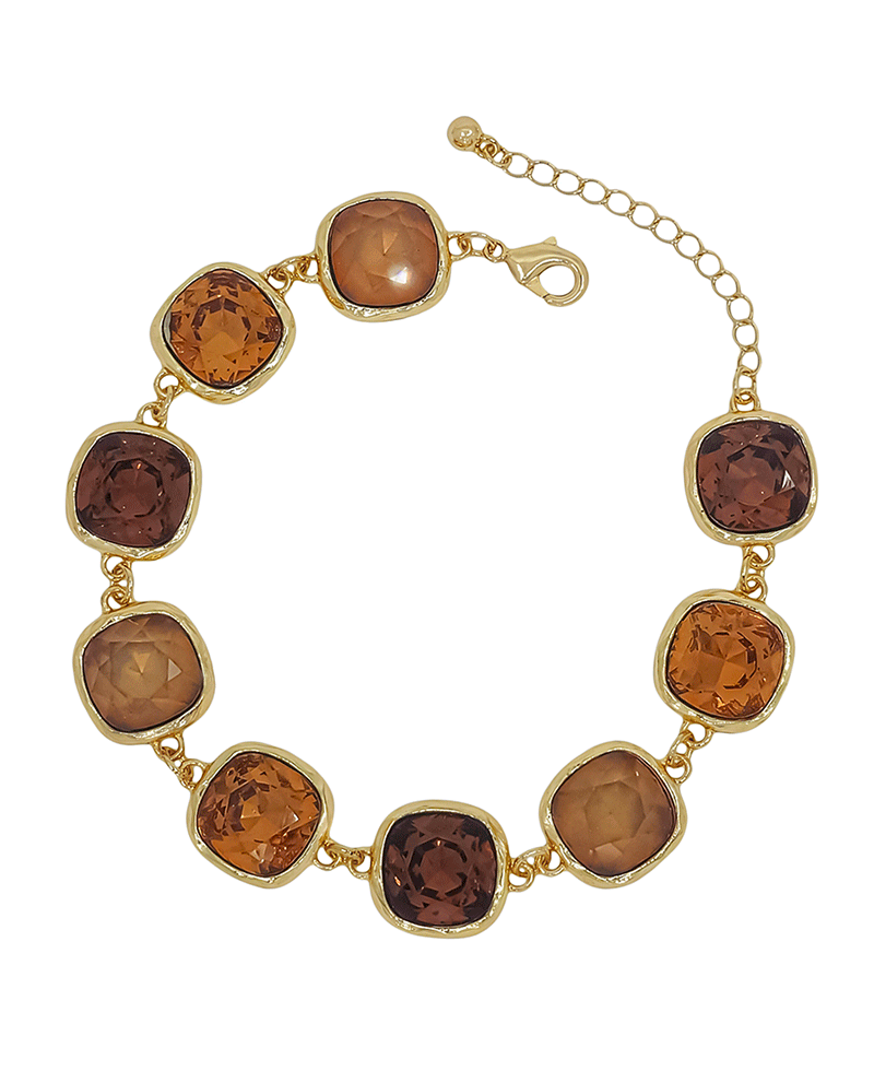 12mm Square Stone Color Mix Bracelet