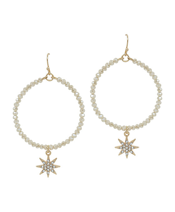 Star Pave Round Beaded Earring