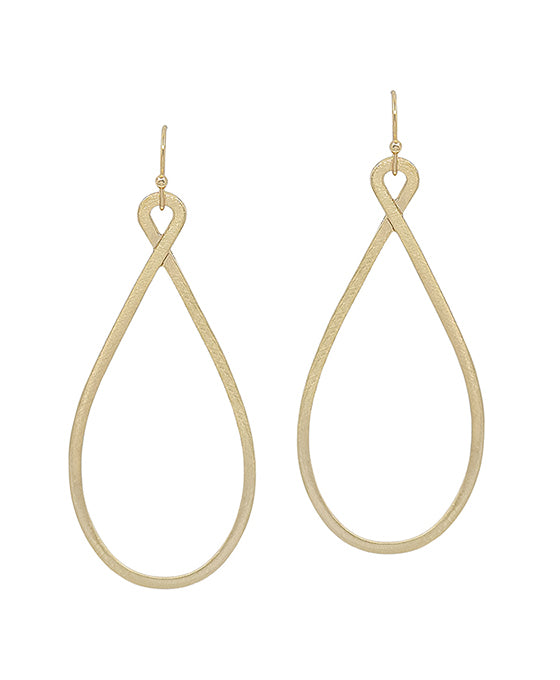 Twisted Teardrop Shape Metal Earring