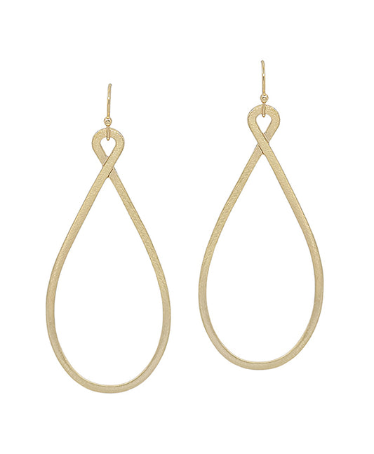 Twisted Teardrop Shape Metal Earring