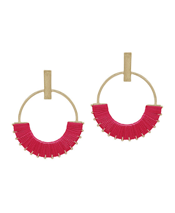 Round Thread Metal Bar Post Earring