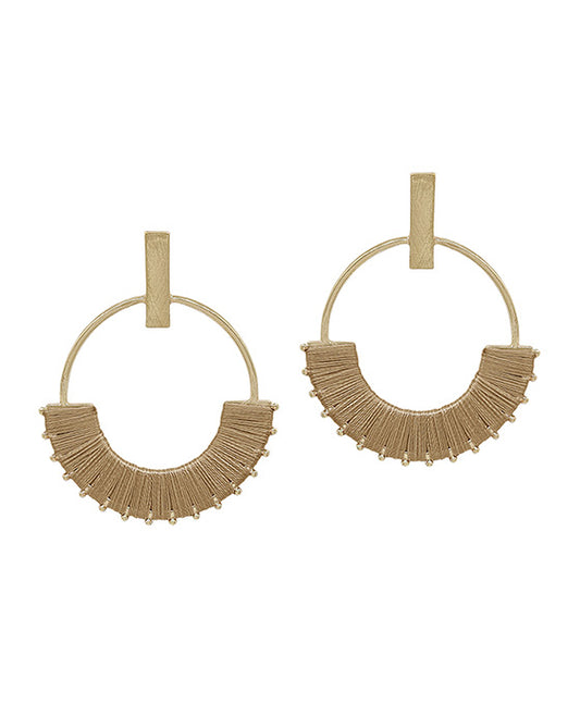 Round Thread Metal Bar Post Earring