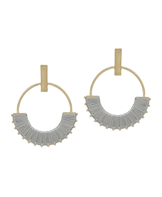 Round Thread Metal Bar Post Earring