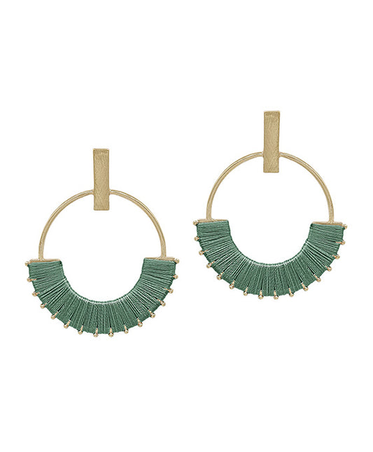 Round Thread Metal Bar Post Earring