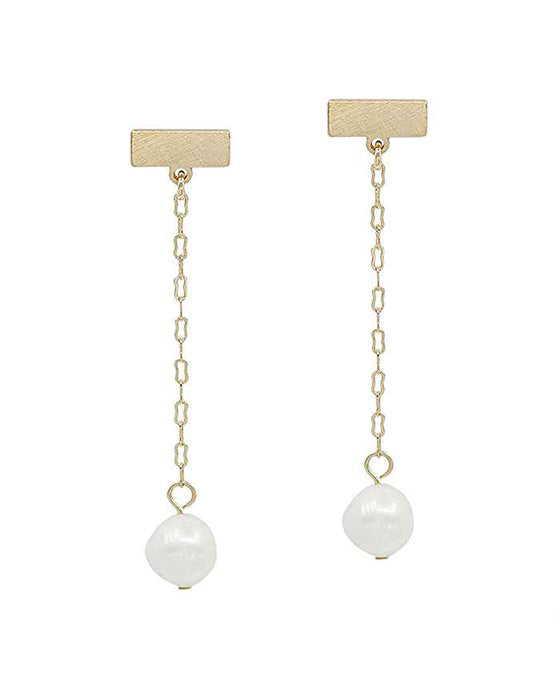 Bar Post w/ Pearl Drop Earring