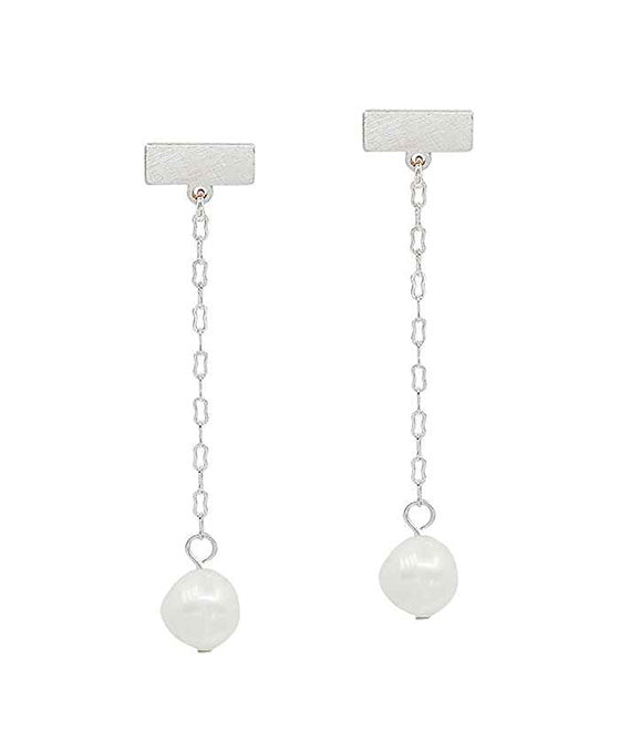 Bar Post w/ Pearl Drop Earring