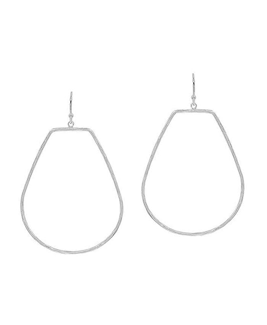 Geo Teardrop Hammered Texture Thin Earring