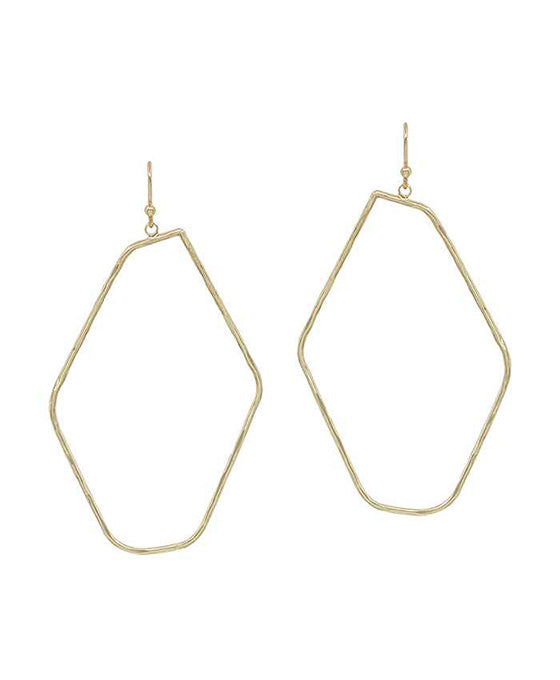 Geo Shape Hammered thin Casting Earring