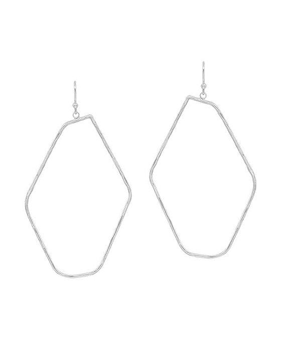 Geo Shape Hammered thin Casting Earring