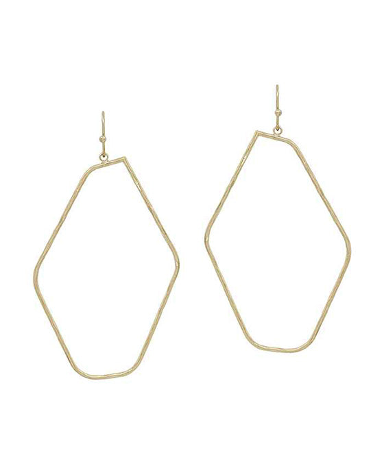 Geo Shape Hammered thin Casting Earring