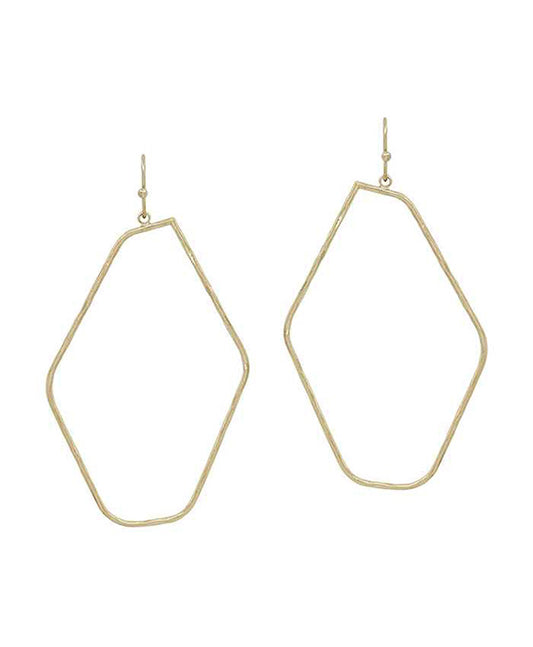 Geo Shape Hammered thin Casting Earring