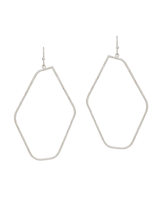 Geo Shape Hammered thin Casting Earring