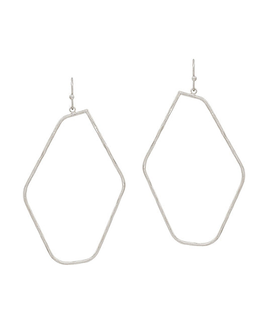 Geo Shape Hammered thin Casting Earring