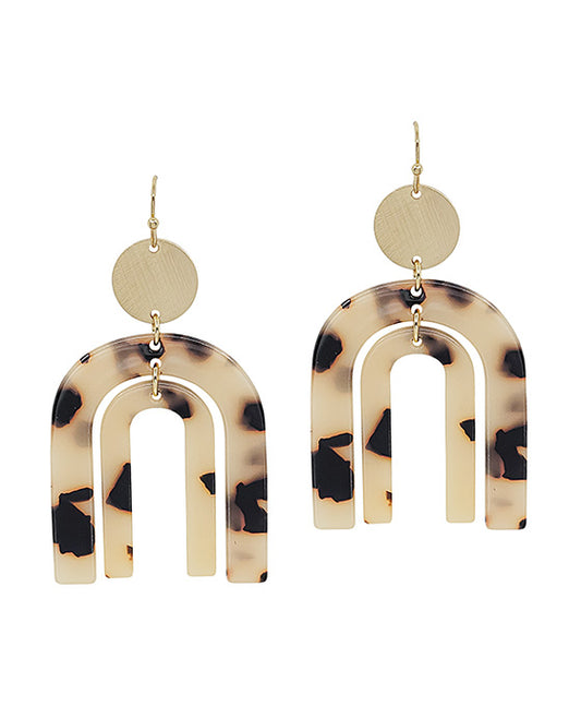 Geo Shape Resin Round Casting Earring