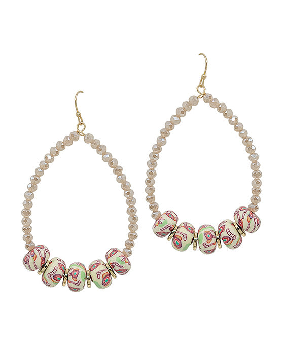 Pattern Rubber Point Beads Earring