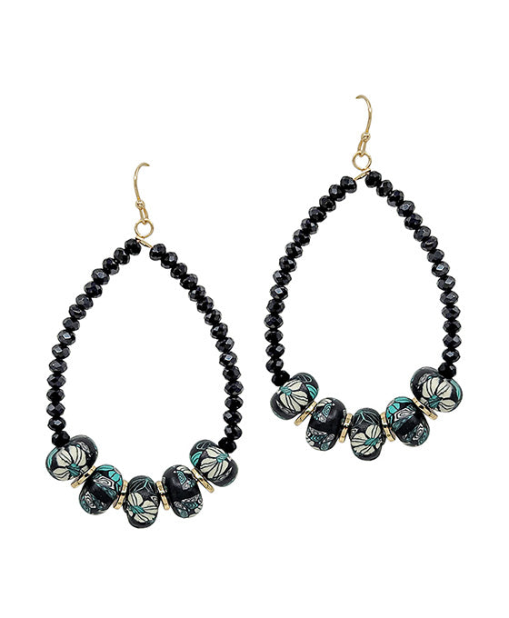 Pattern Rubber Point Beads Earring