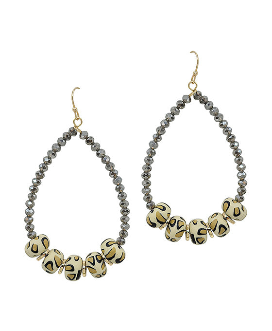 Pattern Rubber Point Beads Earring