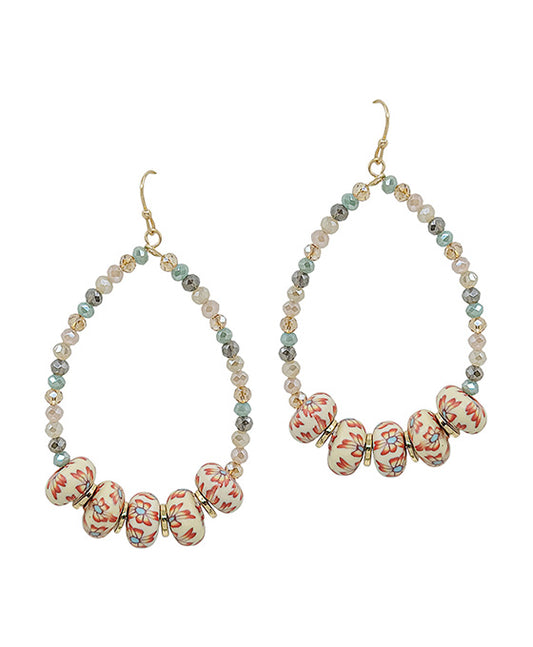 Pattern Rubber Point Beads Earring