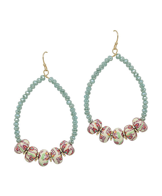 Pattern Rubber Point Beads Earring