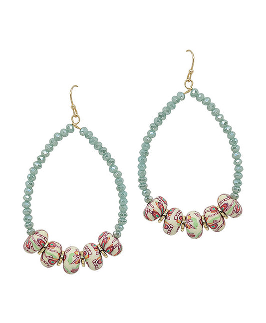 Pattern Rubber Point Beads Earring