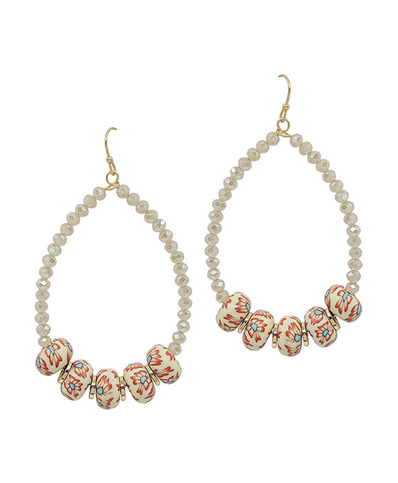 Pattern Rubber Point Beads Earring