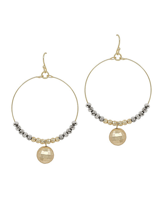 10mm Deco Ball Charm Beads Earring